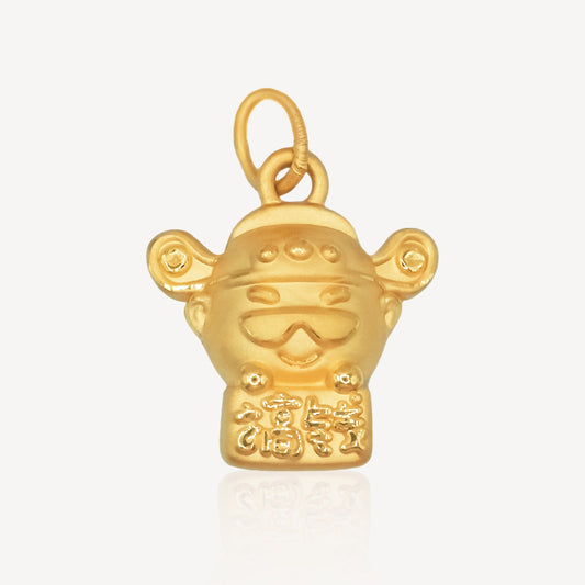 999 Gold 搞钱 Cai Shen Pendant