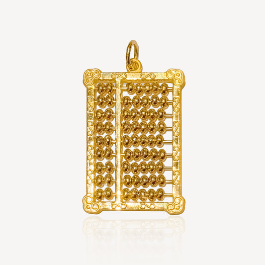 999 Gold Abacus Pendant