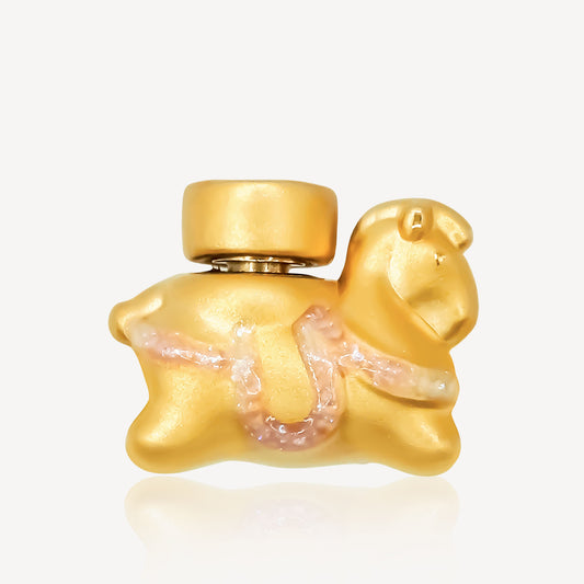 999 Gold Spining Coin Horse Charm(Pink)