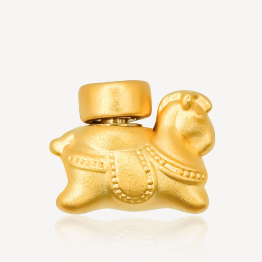999 Gold Spining Coin Horse Charm