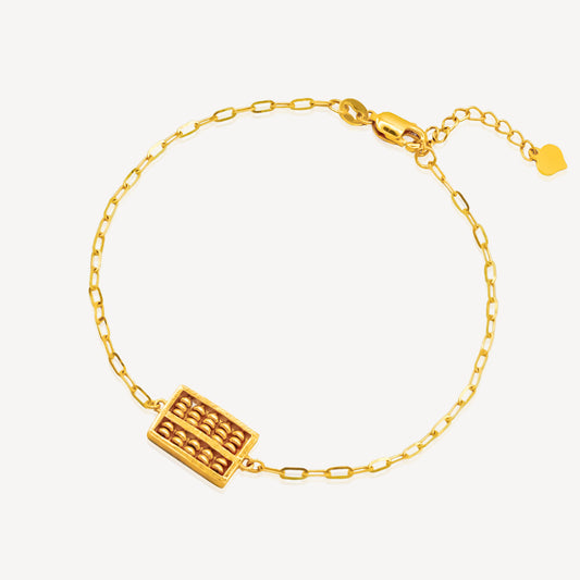 916 Gold Abacus Rectangle Bracelet