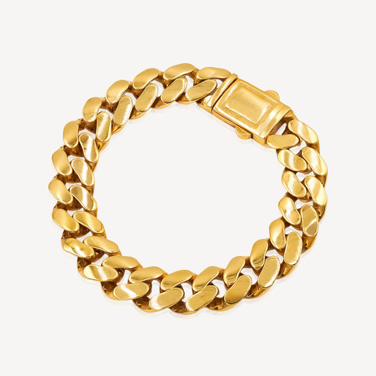 916 Gold Bold Cuban Bracelet