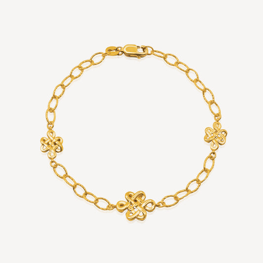 916 Gold Luck Knots Bracelet