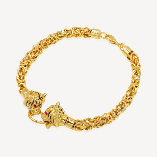 916 Gold Twin Tiger Bracelet