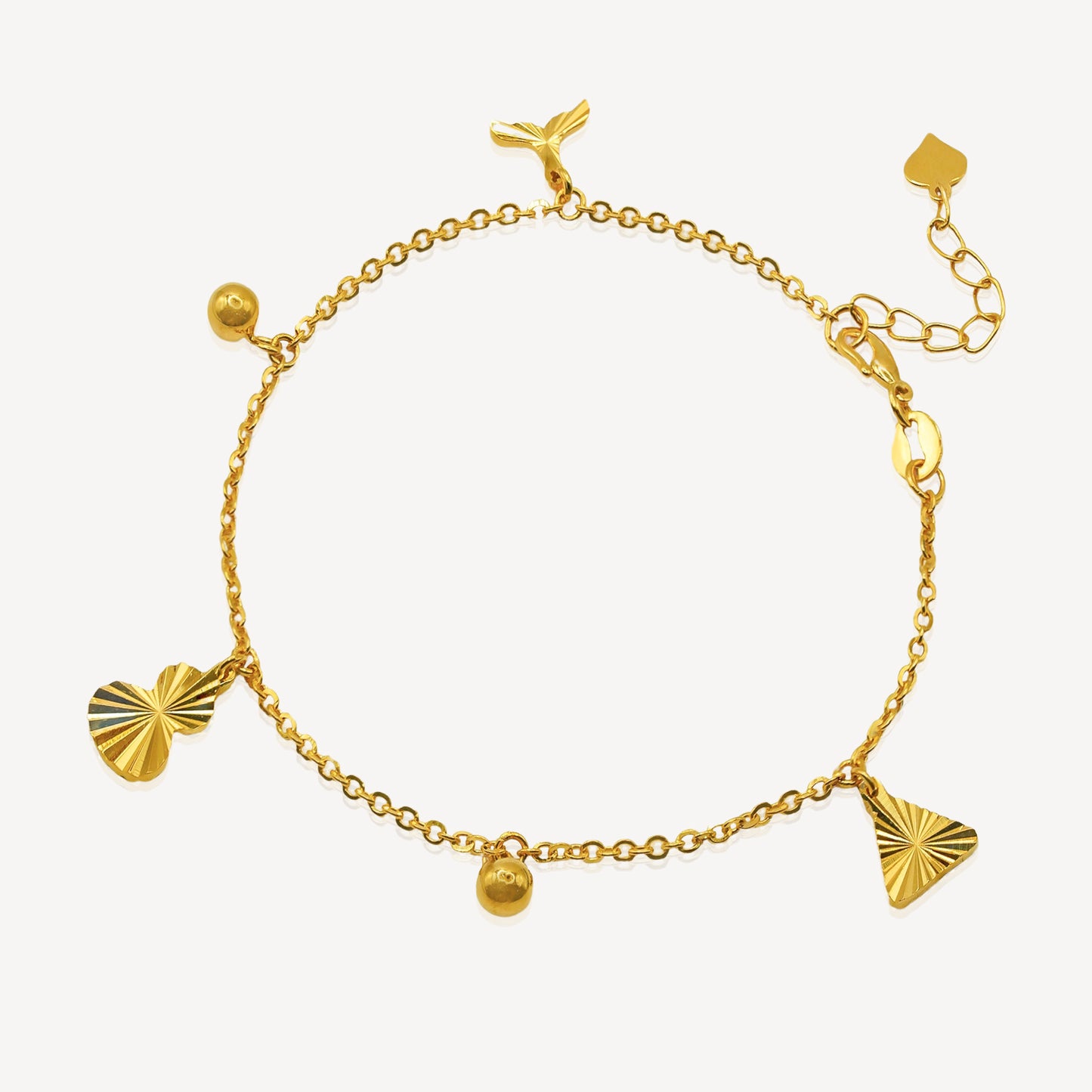 999 Gold Dangling Bracelet