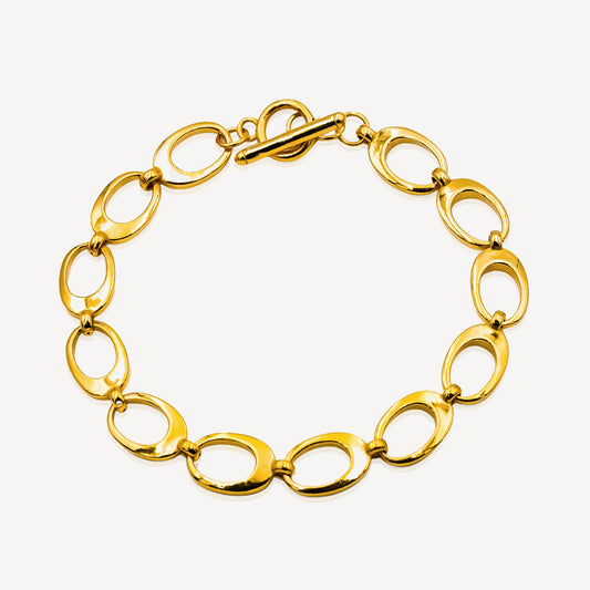 999 Gold Oval Links Bracelet