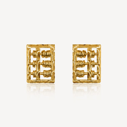 916 Gold Abacus Earring