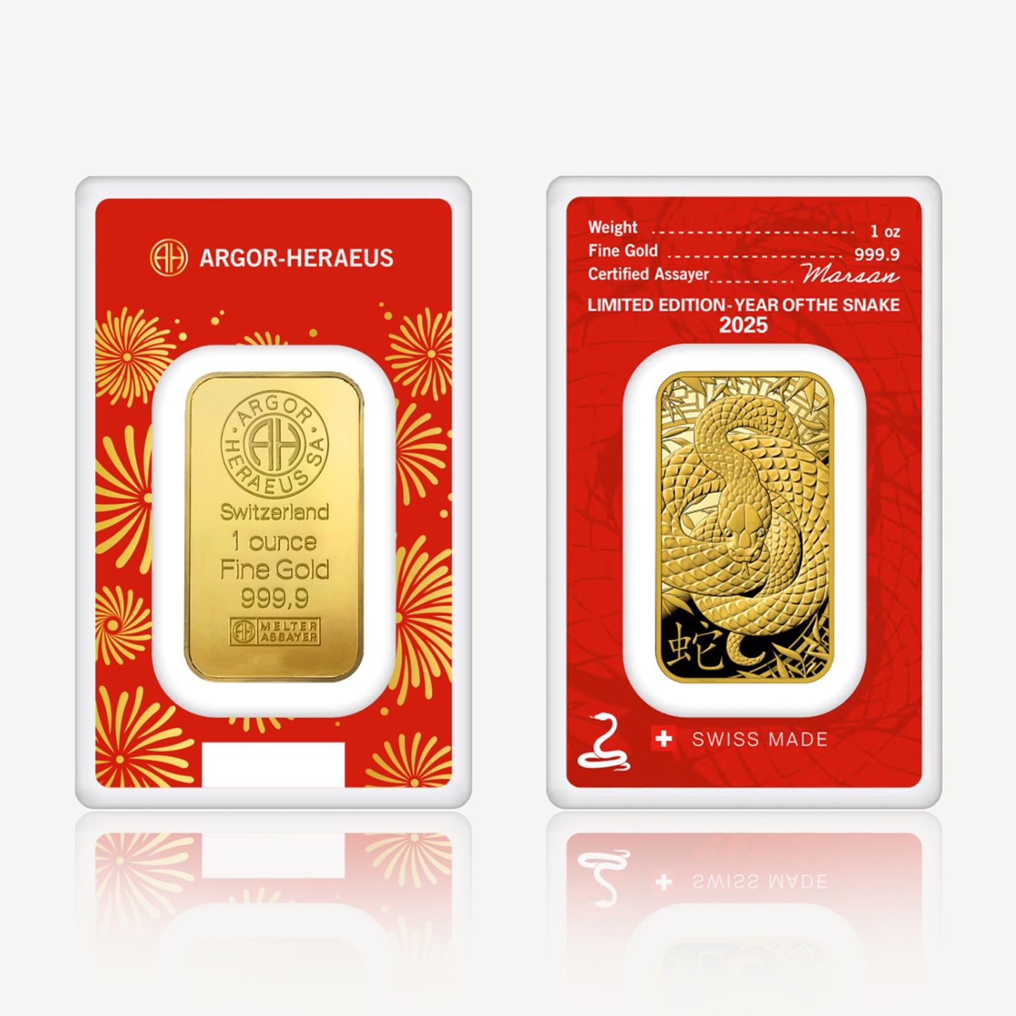 999 Gold Year of Snake Bar 1 Ounce