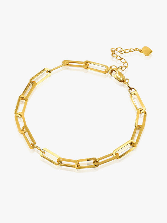 916 Gold Links Square Bracelet