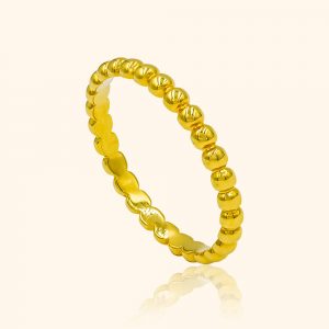 916 gold ring with a beads design product from top gold shop singapore