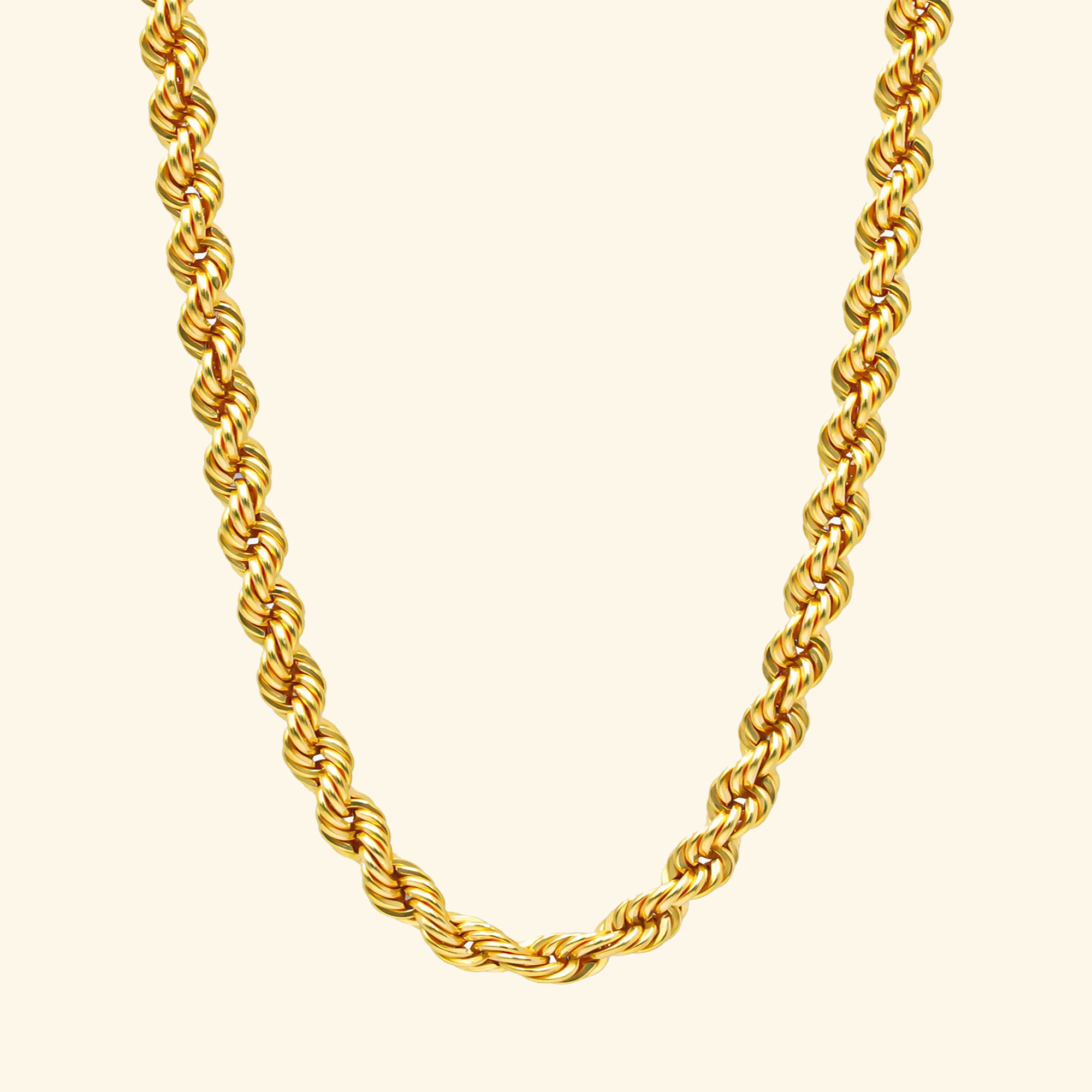 916 Gold Hollow Rope Necklace