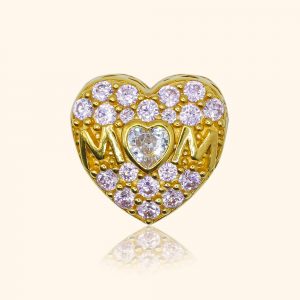 916 gold with a love mom shape charm pendant from top gold shop product in singapore