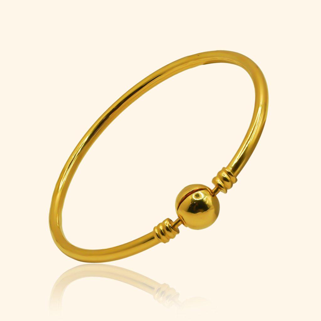 916 gold charm bangle with a round clips shape a product from top gold shop a cheapest gold jewellery in singapore