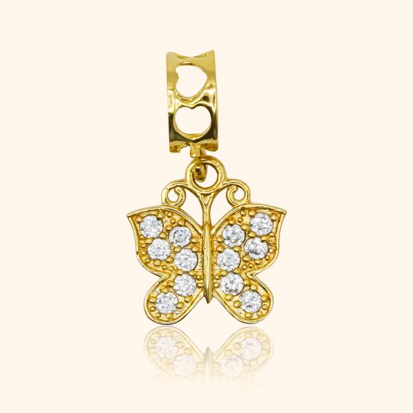 916 gold product jewelry with a zrconia butterfly charm pendant shape from top gold shop