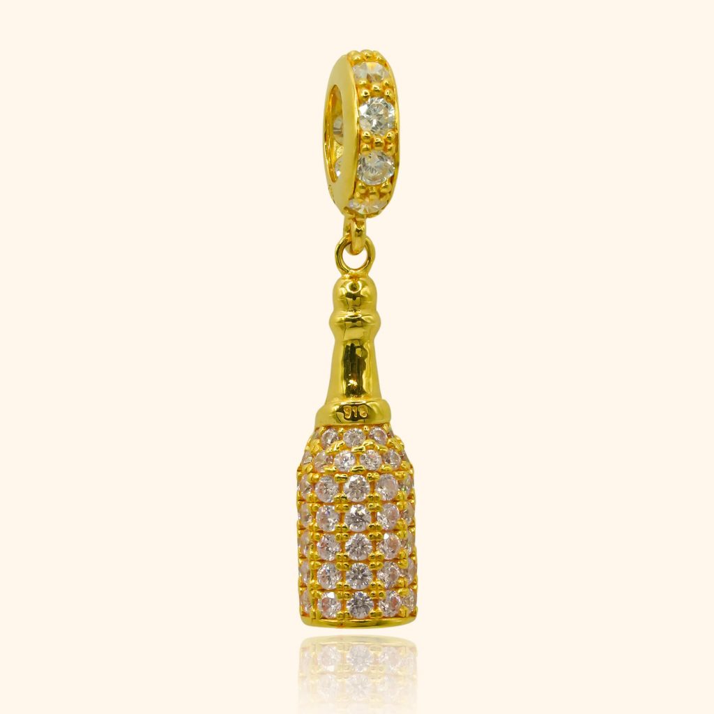 916 gold pendant with a bottle design from top gold shop singapore