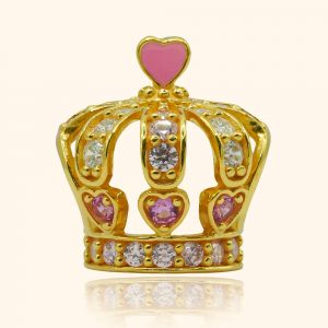 916 gold charm with a crown design from top gold shop product the cheapest gold jewellery in singapore