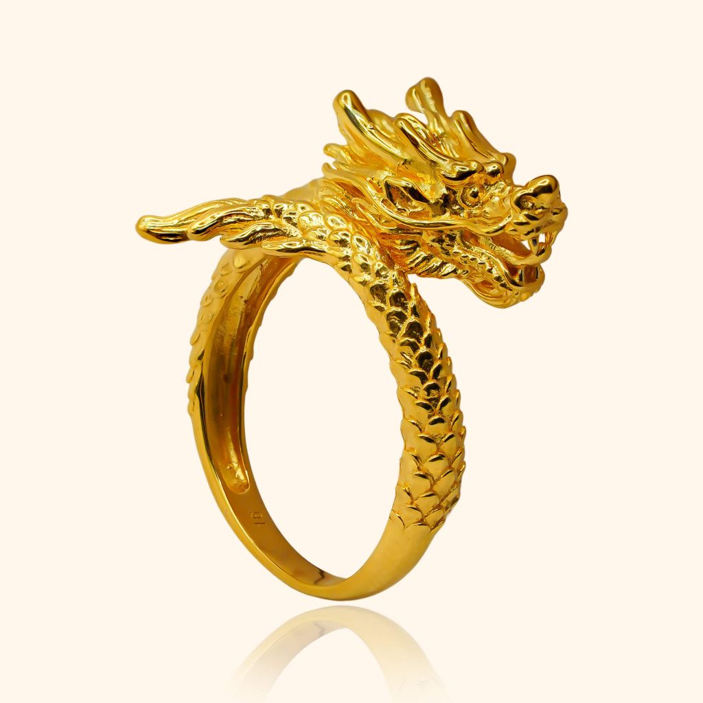 916 gold ring with a dragon design from top gold shop