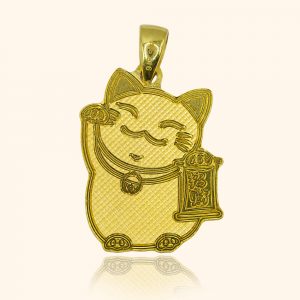 916 gold pendant with a fortune cat design from top gold shop product the cheapest gold jewellery in singapore
