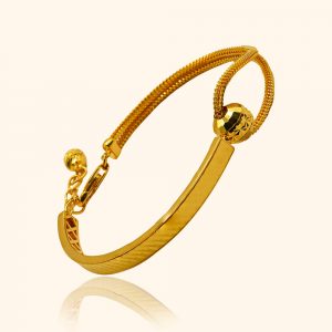 916 gold bangle with a half design from top gold shop
