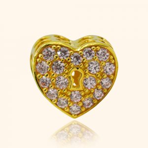 916 gold charm with a heart lock design from top gold shop product the cheapest gold jewellery in singapore