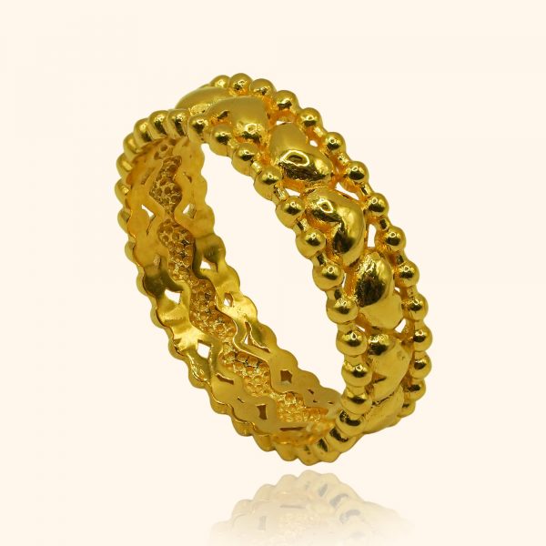 916 gold ring with a loce beads design from top gold shop singapore product