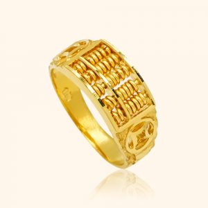 916 gold ring with a lucky abacus design from top gold shop