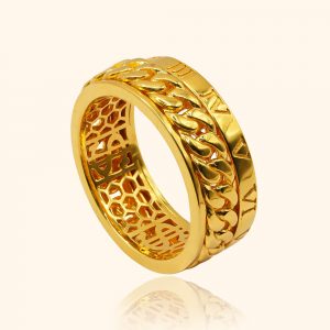 916 gold ring with a Mix abacus and roman ring design from top gold shop