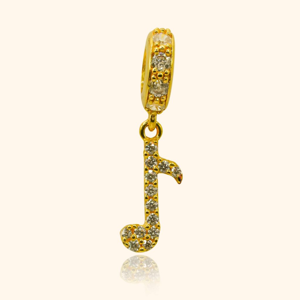 916 gold pendant with a quaver design from top gold shop product the cheapest gold jewellery in singapore