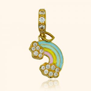 916 gold pendant with a rainbow cloud design from top gold shop product the cheapest gold jewellery in singapore