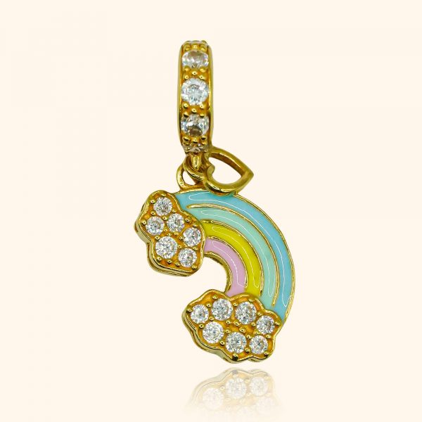 916 gold pendant with a rainbow cloud design from top gold shop product the cheapest gold jewellery in singapore