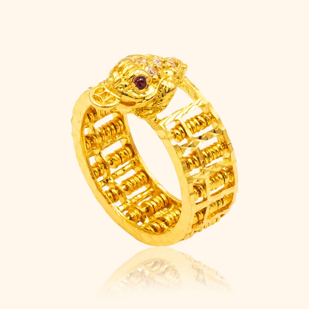 916 gold ring with a toad abacus design from top gold shop