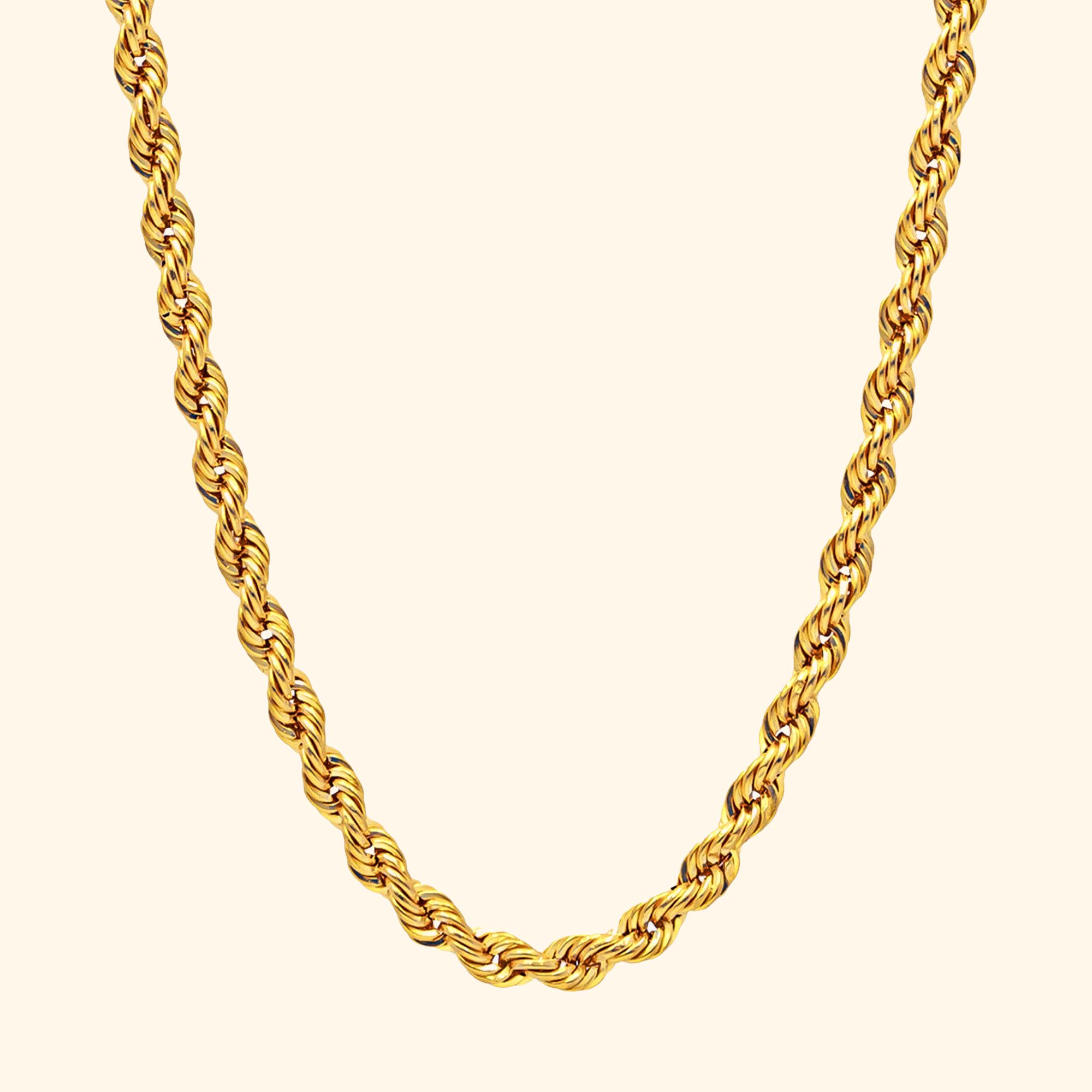 916 Gold hollow rope 2.5mm series chain necklace gold jewellery in singapore