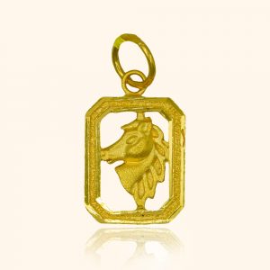 916 gold pendant with a horse frame design cheapest gold jewellery in singapore