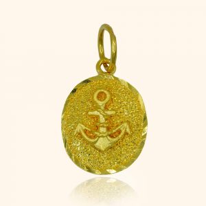 916 gold pendant with a oval anchor design cheapest gold jewellery in singapore