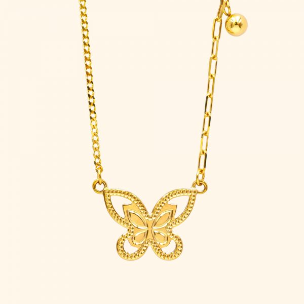 916 Gold butterfly dreams chain necklace gold jewellery in singapore