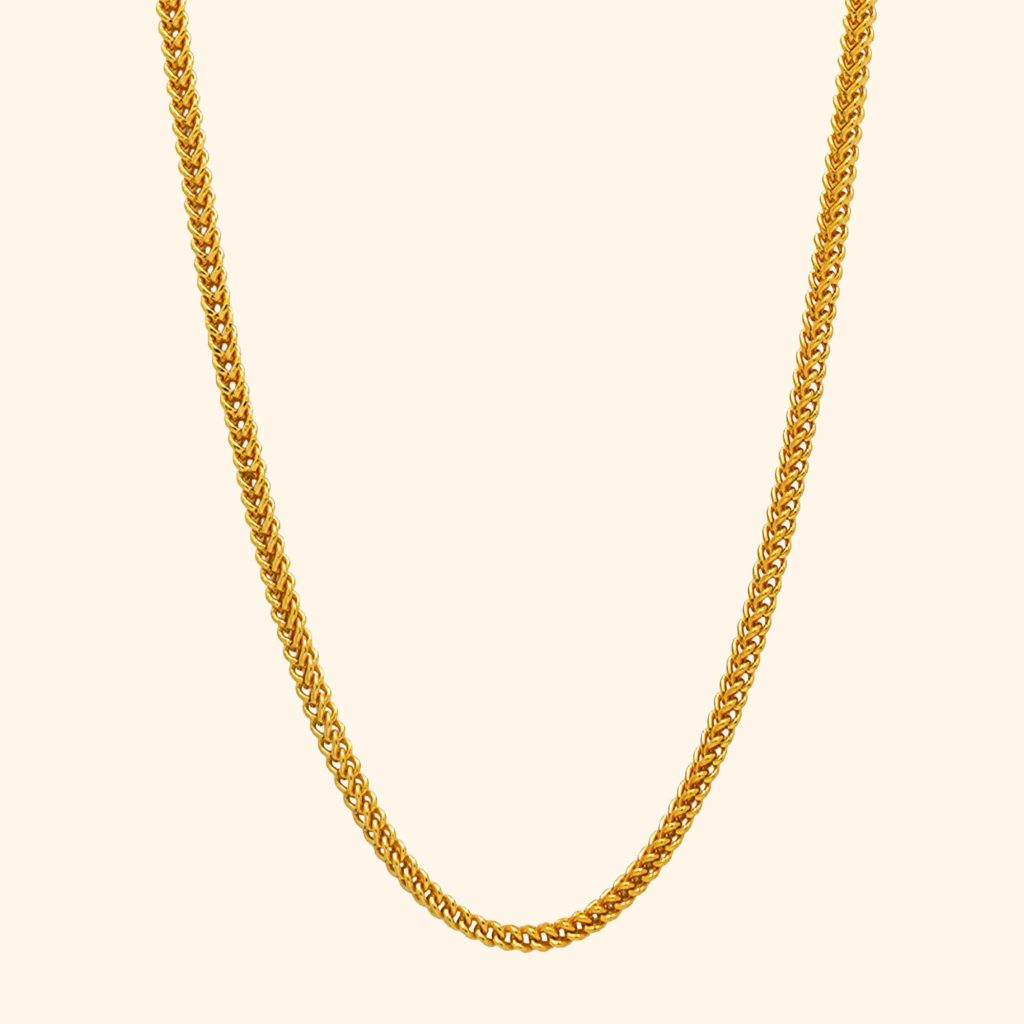 916 Gold hollow box necklace gold jewellery in singapore