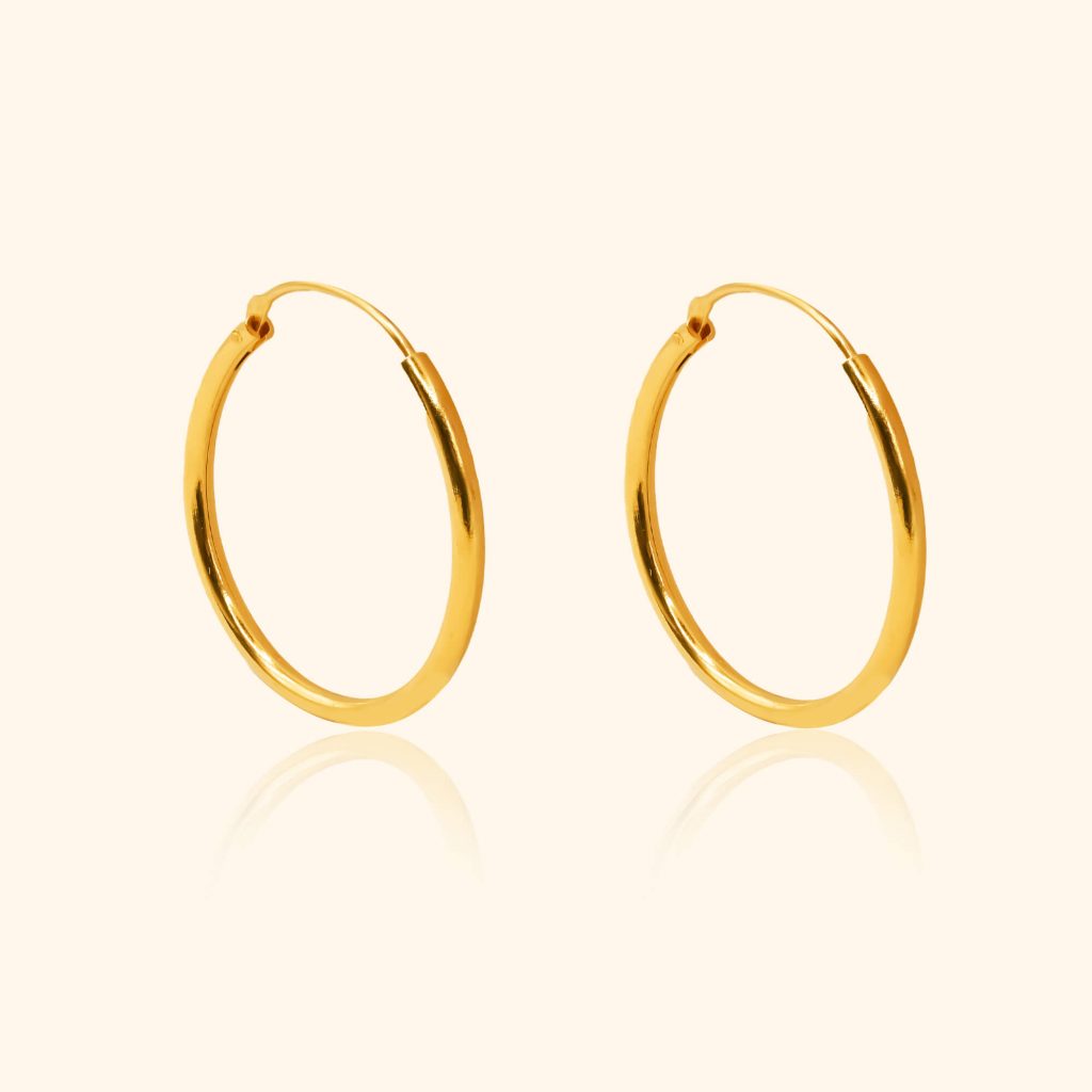 916 gold classic hoop earrings gold jewellery in singapore