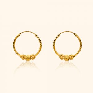 916 gold hoop ball 2 earrings gold jewellery in singapore