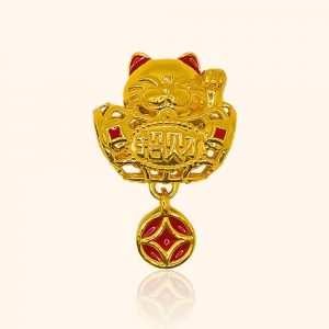 916 Gold Luck Cat Charm gold jewellery in singapore