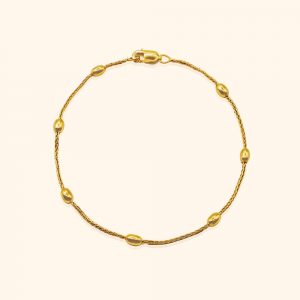 916 Gold Oval Bead Bracelet gold jewellery in singapore