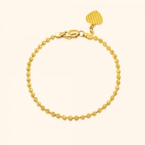 916 Heart Tag Beads Bracelet gold jewellery in singapore