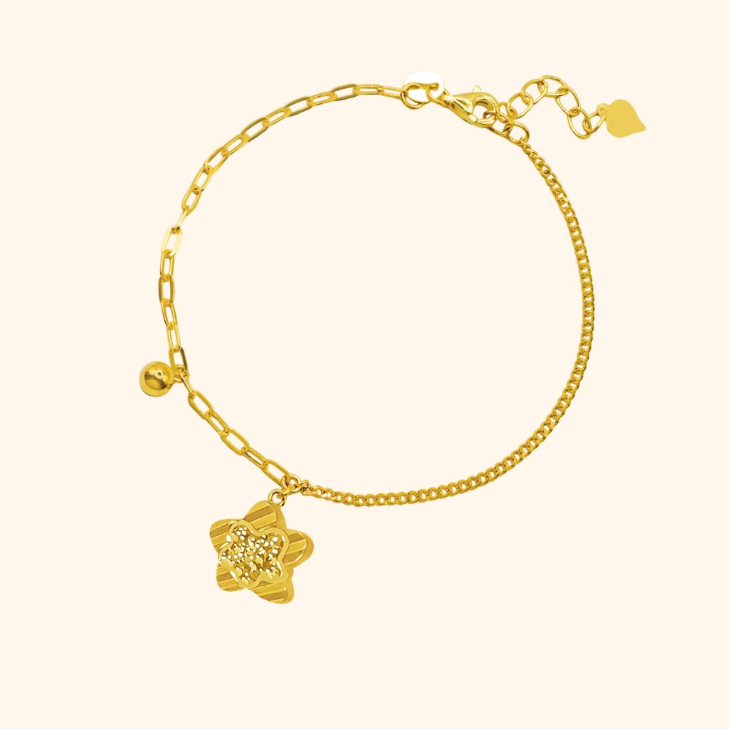 999 Gold Flower Bracelet gold jewellery in singapore