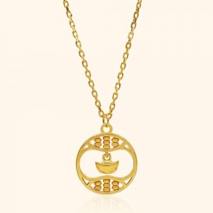 916 Gold Abacus Boat Necklace gold jewellery in singapore