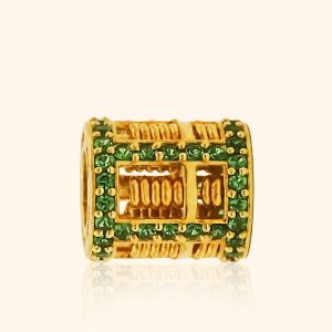 916 Gold Abacus CZ Green Charm gold jewellery in singapore