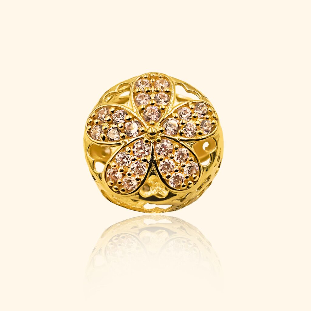 916 Gold Ball Flower Charm gold jewellery in singapore