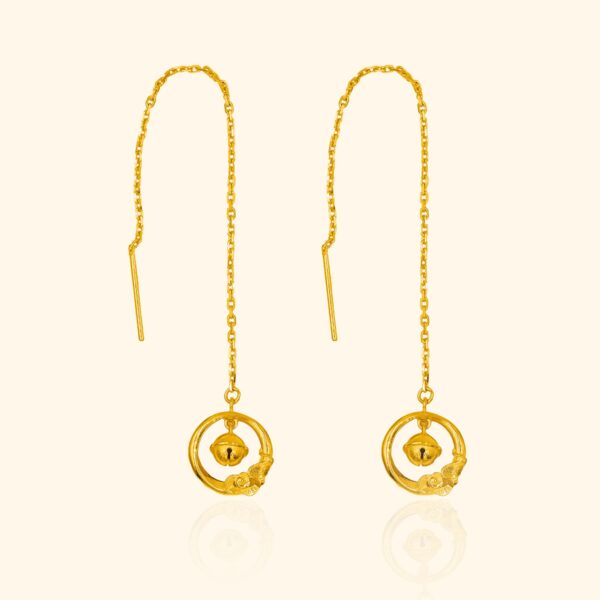 916 Gold Bell Dangling Earring gold jewellery in singapore