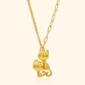 916 Gold Cats Necklace gold jewellery in singapore