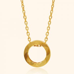 916 Gold Circle Necklace gold jewellery in singapore