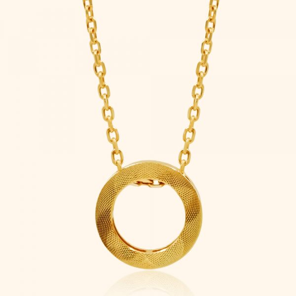 916 Gold Circle Necklace gold jewellery in singapore