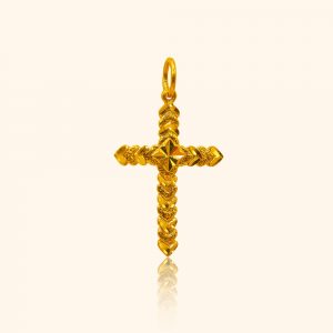 916 Gold Cross Love Pendant gold jewellery in singapore